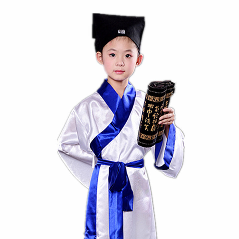 中国女童国学童服书童演出服先生教书男女国风儿童演出服