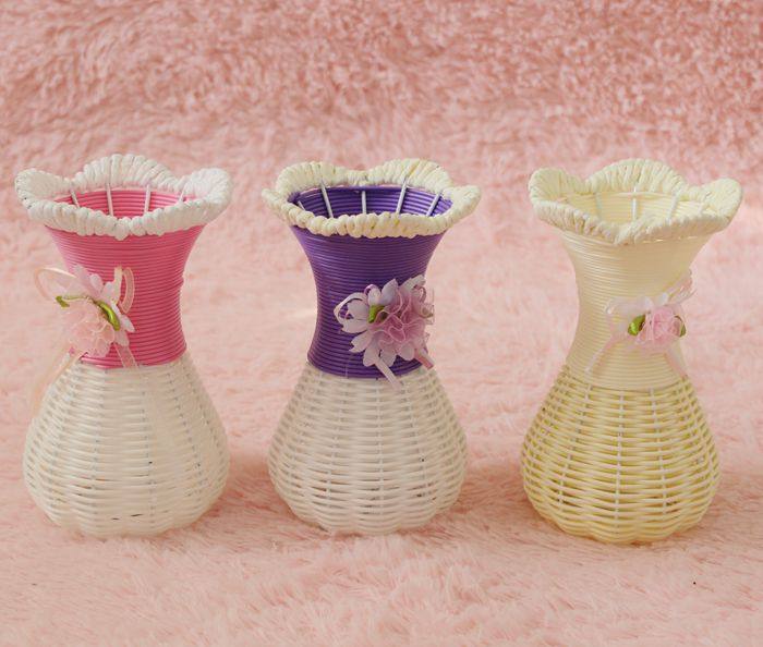 花瓶插花热卖手工藤条编织铁艺干花藤编花花花瓶