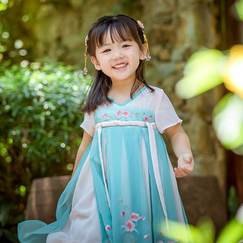 汉服女童夏装襦裙儿童仙气飘逸中国国风小女孩旗袍
