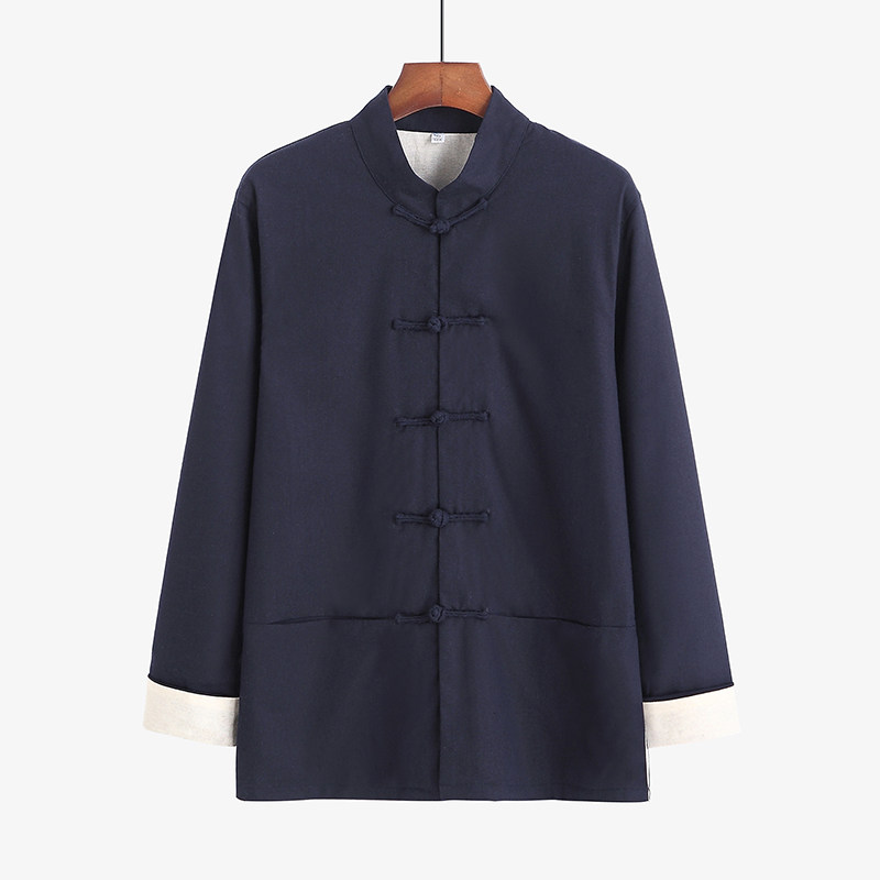 秋季新款唐装中式汉服复古盘扣外套亚麻休闲唐装