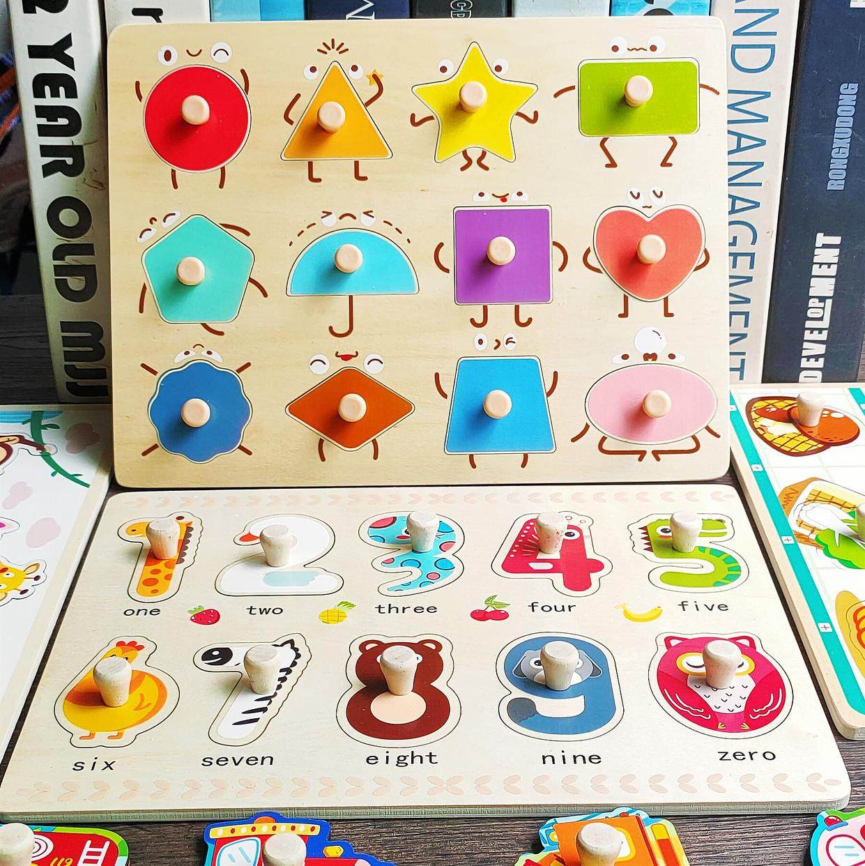 蒙氏配对一周宝宝嵌板玩具012岁拼图早教手抓拼图