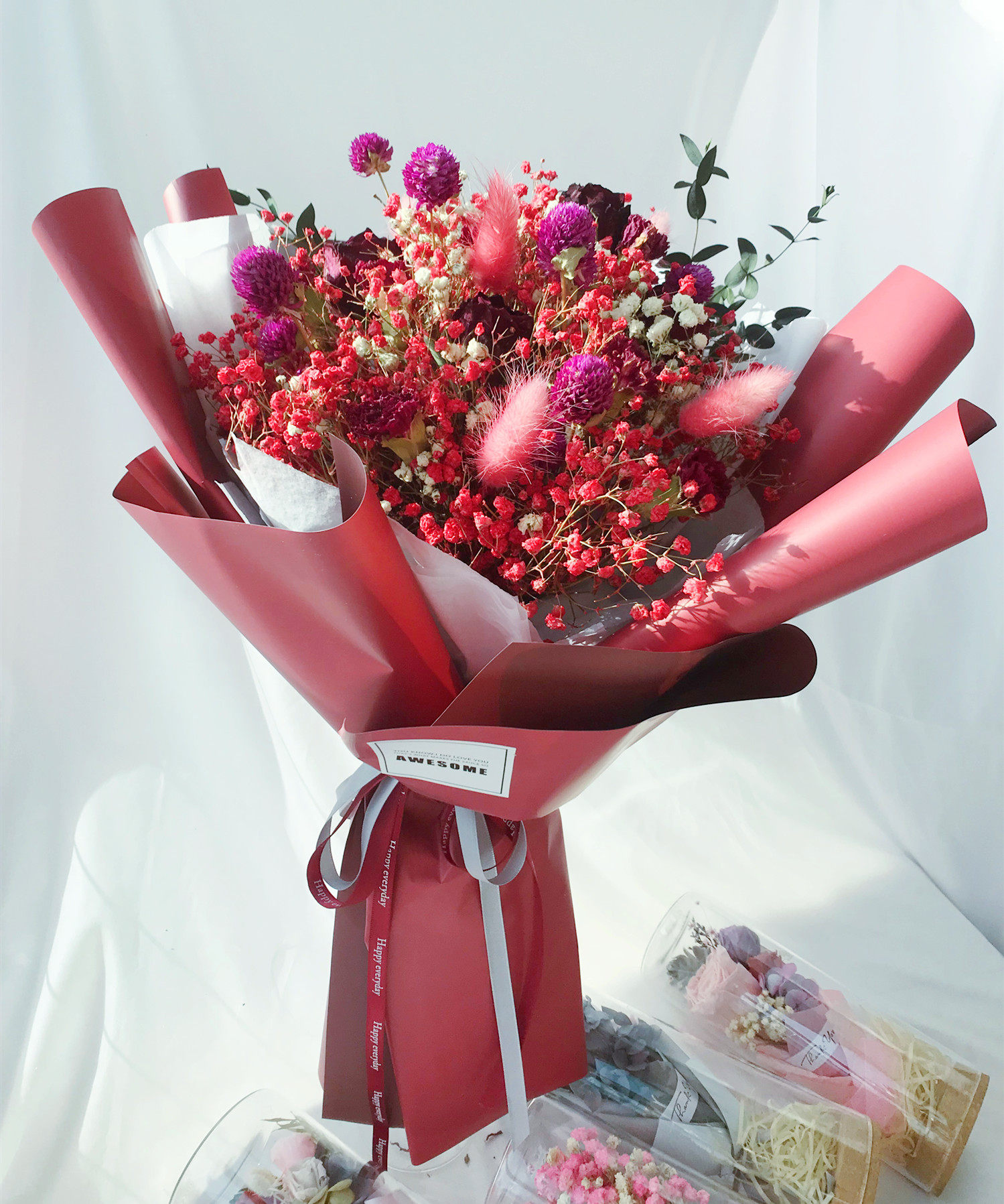 莳光 满天星小干花花束生日礼物玫瑰真网红天然ins永生花礼盒包邮