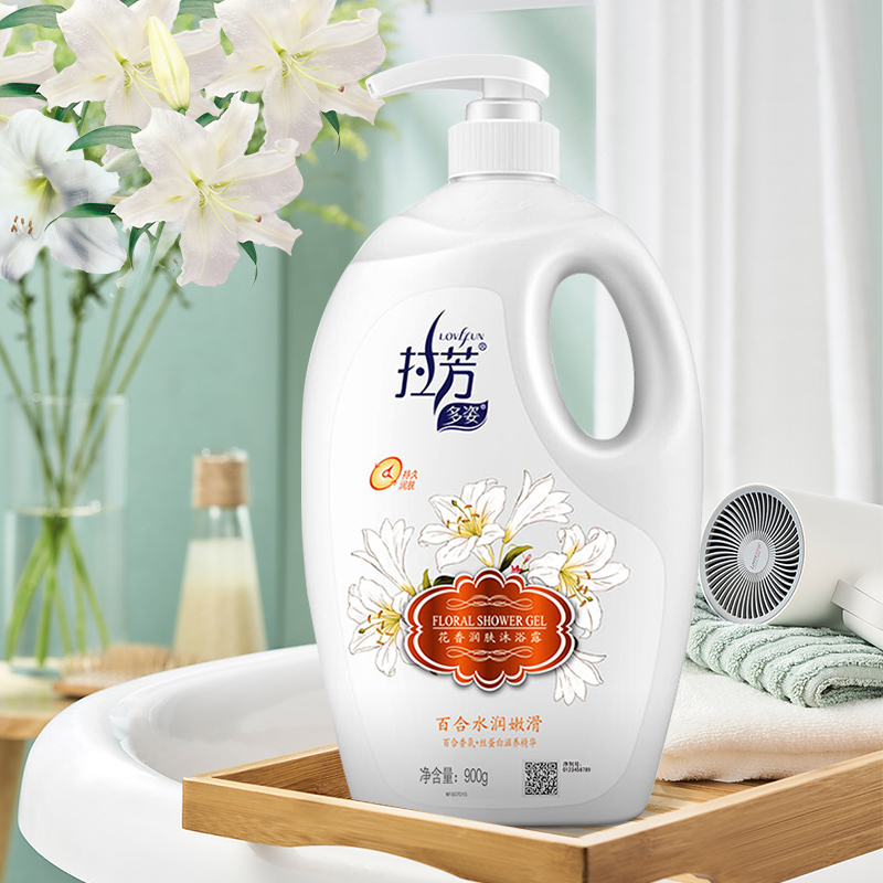 拉芳多姿花香润肤沐浴露900g百合水润嫩滑滋润沐浴露
