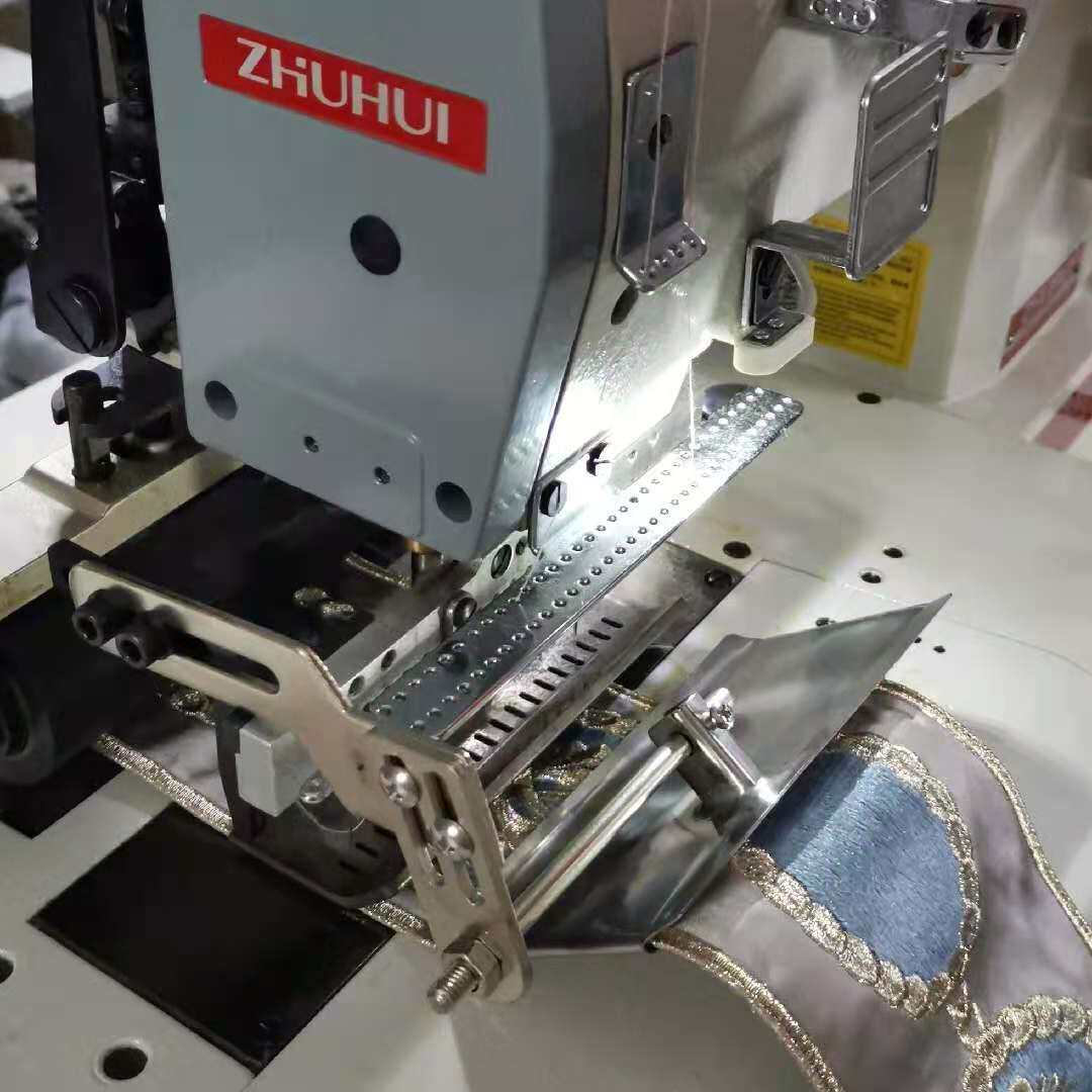 zhuhui窗帘门襟贴花花边专机实战工艺自动化机器缝纫机