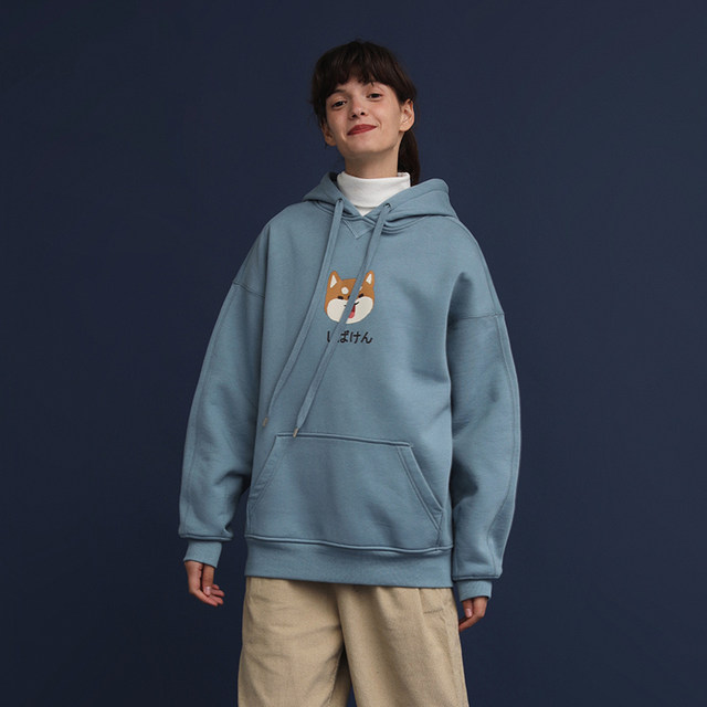 Chai Boddow PROD original new year red sweater female hooded thin velvet loose Korean version of the couple in spring and autumn coat Chai Boddow PROD original new year red sweater female hooded thin velvet loose Korean version of the couple in spring and autumn coat