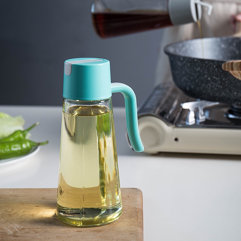 透明自动开合油壶玻璃防漏装 日式 油瓶酱油醋油瓶油罐家用厨房用品