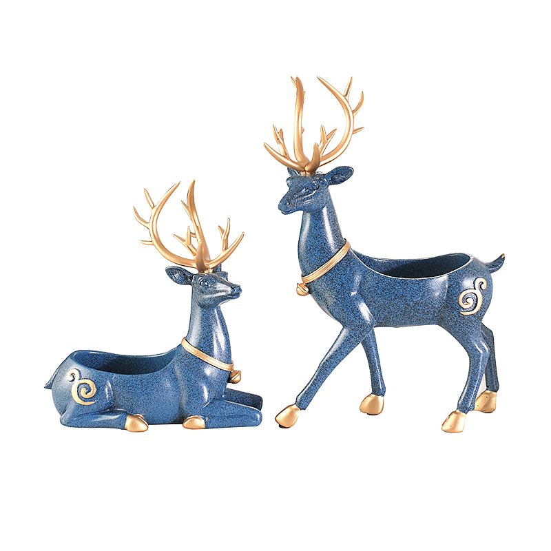 北欧麋鹿创意玄幻玄关钥匙收纳装饰摆件家居饰品摆件