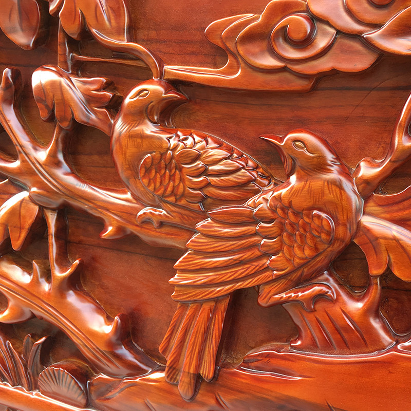 厂家直销手工立体浮雕挂件隔断屏风玄关烤漆木雕