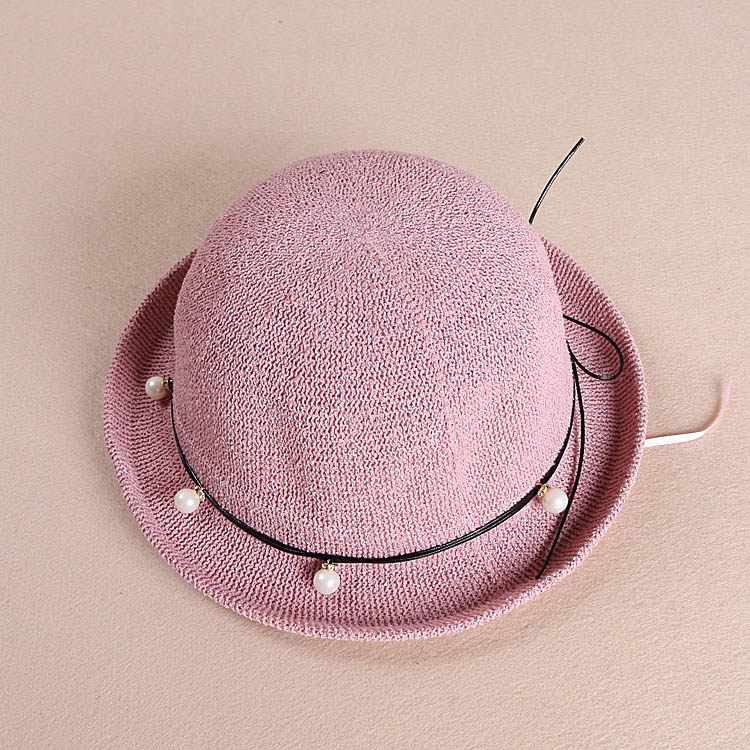 新款圆顶帽子女士秋冬天韩版小礼帽潮逛街英伦草帽可爱卷边小圆帽