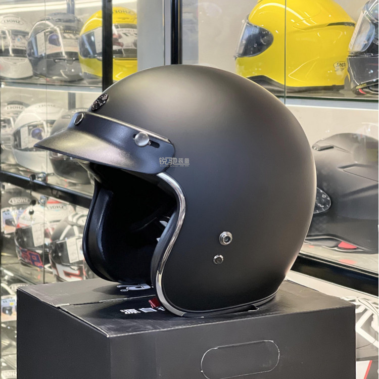 cfr碳纤维复古头盔男女冬季摩托车机车哈雷半盔摩托车头盔
