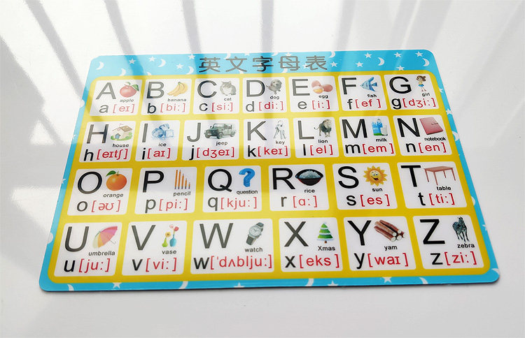 英语小学生儿童英文字母表手写体26个字母大小写abc玩具挂图