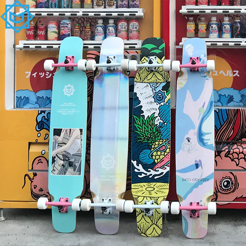 chilltown焦糖长板滑板舞板刷街代步dancing女生男生滑板