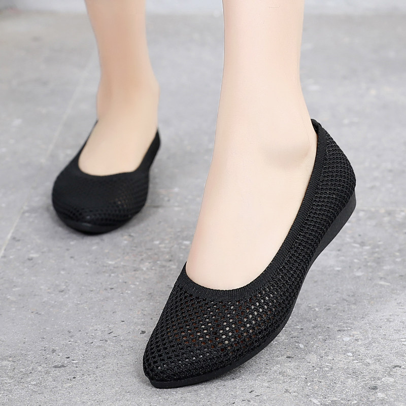 老北京布鞋夏季新款透气网面网鞋妈妈牛筋底软休闲鞋布鞋