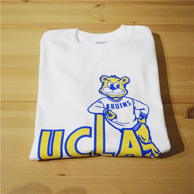 germination美式复古90sucla加州大学小熊无缝桶织t恤