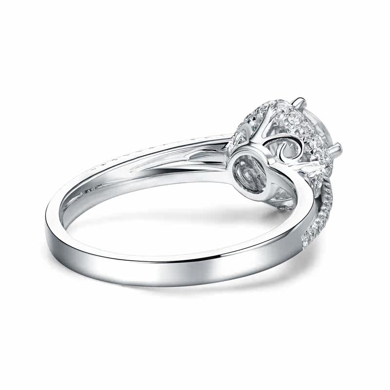 豪华四爪戒托珂兰18kpt950铂金结婚订婚钻戒戒托