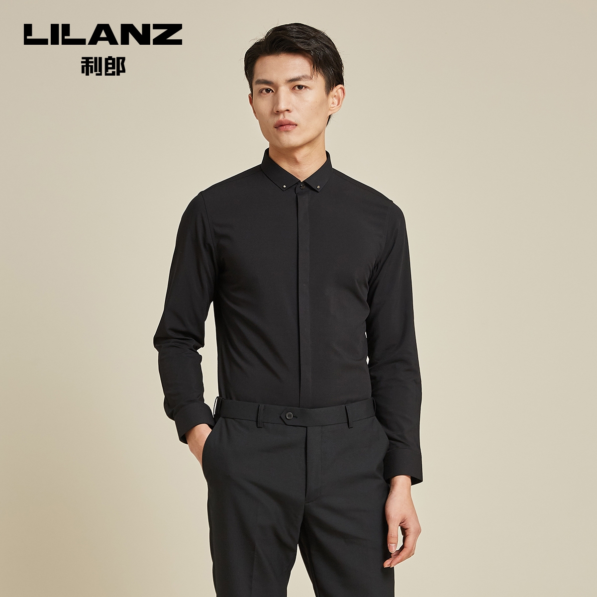 lilanz利郎衬衫2019年春季新上白色长袖商务务正衬衫