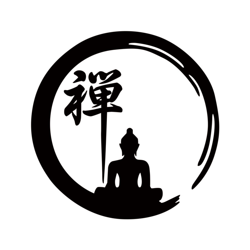 佛禅车贴汽车摩托电动车个性创意文化气息贴纸汽车装饰贴