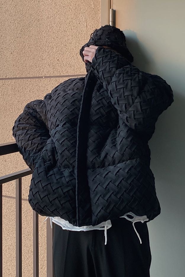 EPNY冬季高街立体保暖廓形bv编织龟背大码羽绒服男女明星同款精品