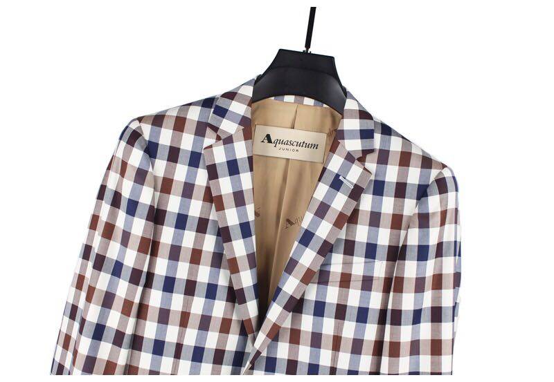 春夏雅格狮丹aquascutum时尚格子休闲西服男士2111508757西服