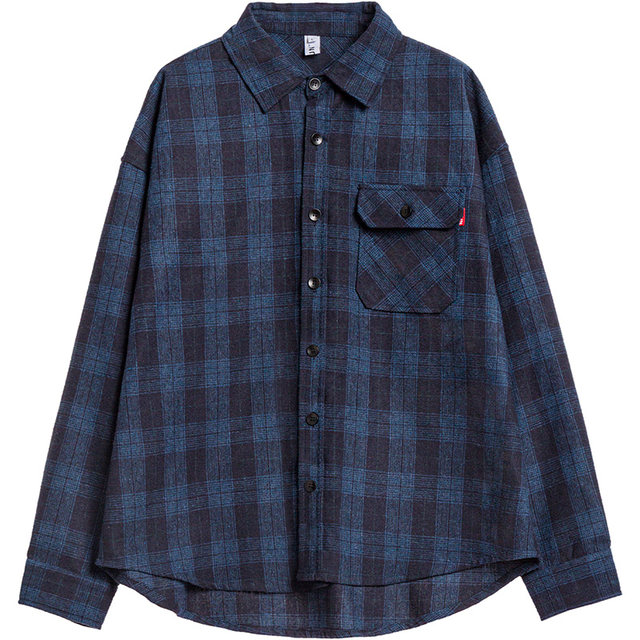 Fang Chi plaid shirt men's long-sleeved 2021 Spring clothes Korean version Oversize men's shirt outer tide Fang Chi plaid shirt men's long-sleeved 2021 Spring clothes Korean version Oversize men's shirt outer tide