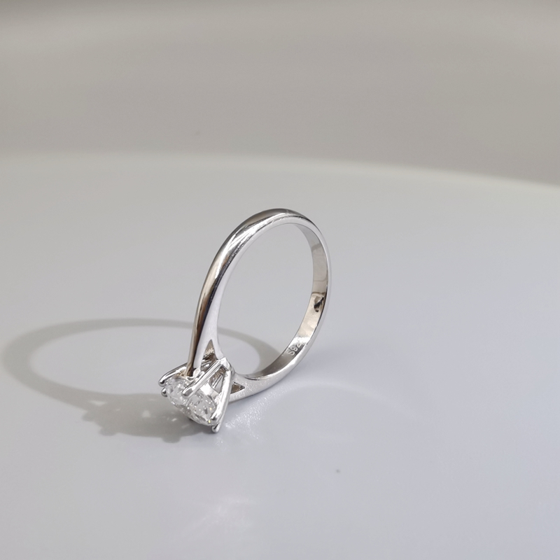 s925纯银戒指空托周家六爪1克拉莫桑钻求求婚戒指
