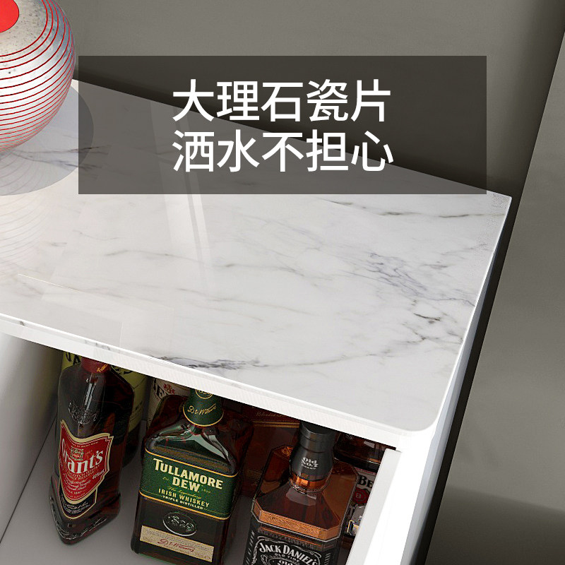超薄餐边柜现代简约轻奢大理石茶水储物柜厨房客厅窄柜靠墙北欧30