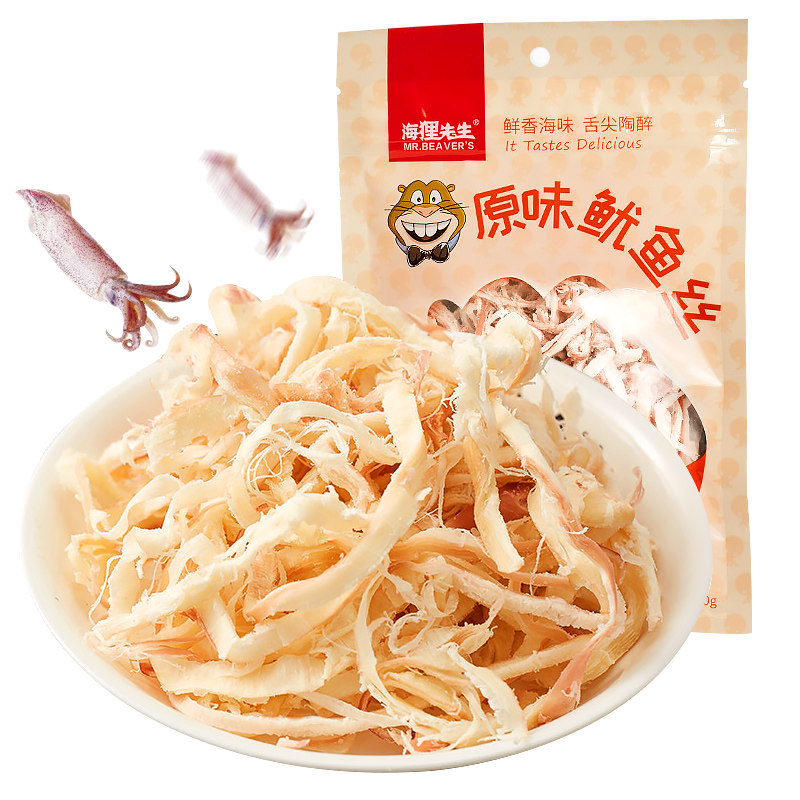 鱿鱼海狸先生原味80g即食海鲜味休闲零食小吃即食鱿鱼零食