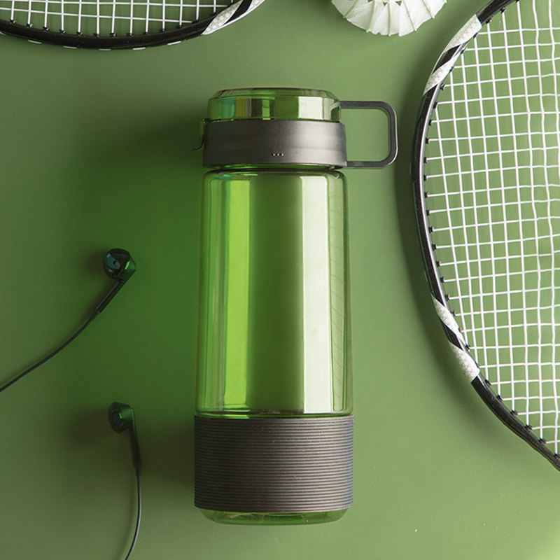 拍2件!茶花水杯便携防摔运动塑料杯*2个