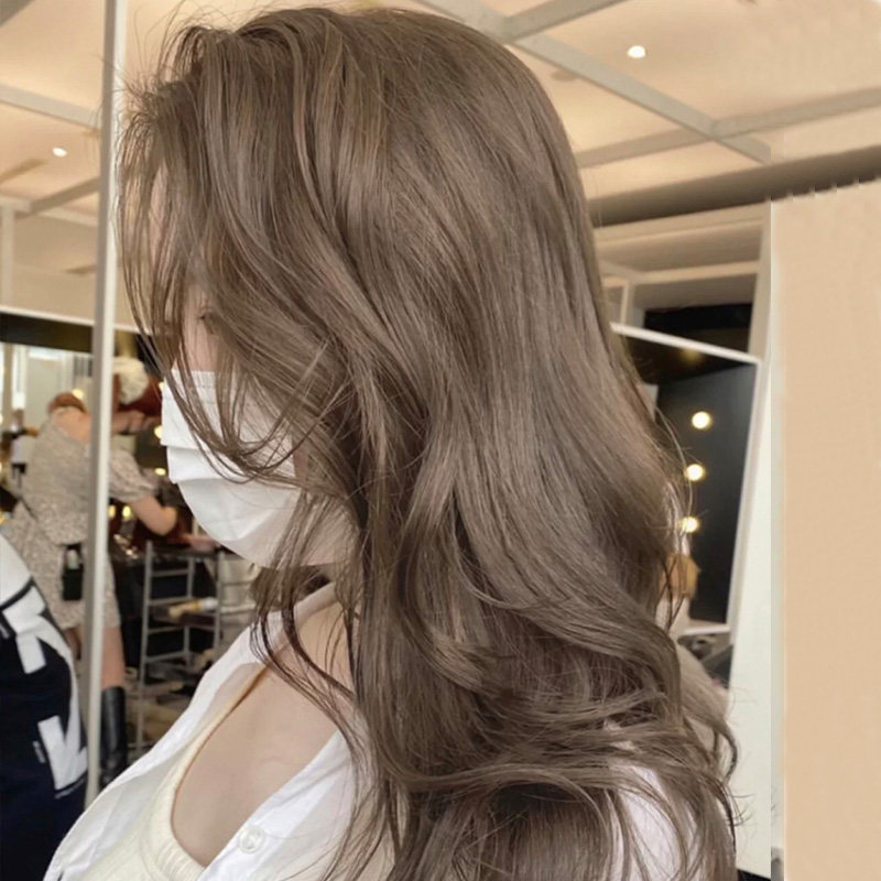 蜜茶棕色染发剂2021流行显白薄荷米棕奶茶灰染彩染