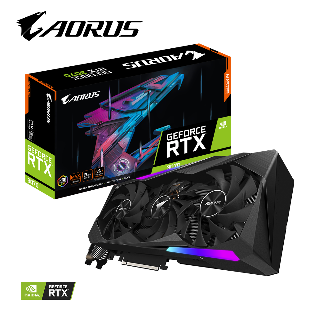 技嘉aorusgeforcertx3070master8g超级游戏显卡显卡