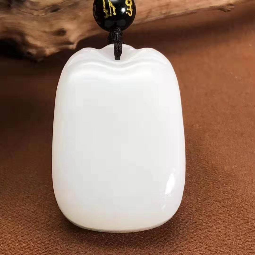 保真正品脂白新疆和田玉籽蝶恋花平安挂件吊坠颈饰