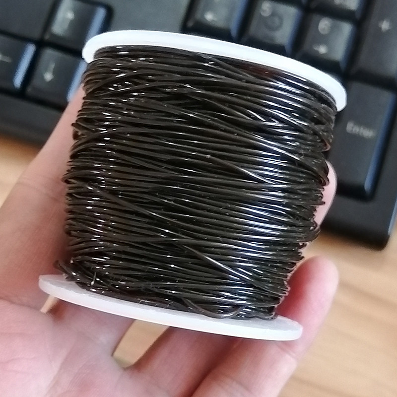 牛筋弹力菩提木珠手串单圈穿绳珠线咖色透明水晶线