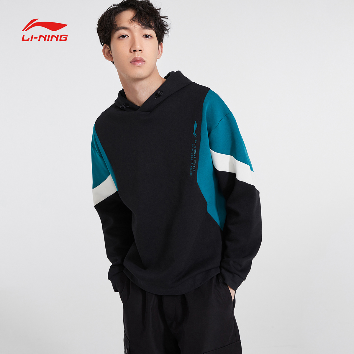 李宁卫衣男士2020新款训练系列套头长袖连帽男装上衣针织运动服