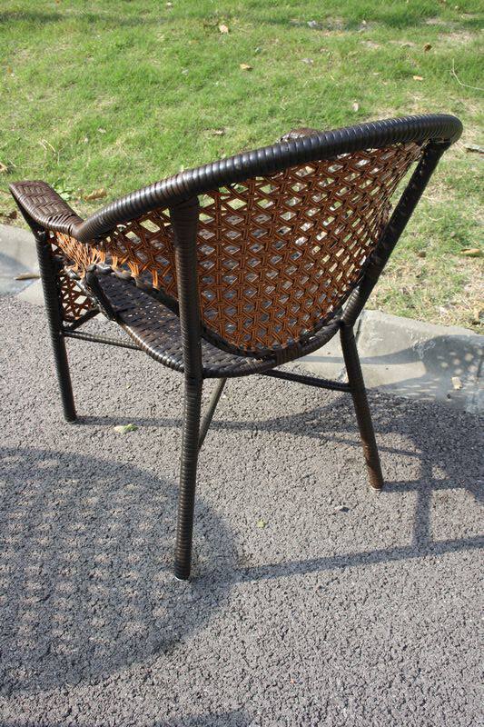 藤编户外休闲椅花园家具咖啡厅座椅餐椅阳台扶手餐椅