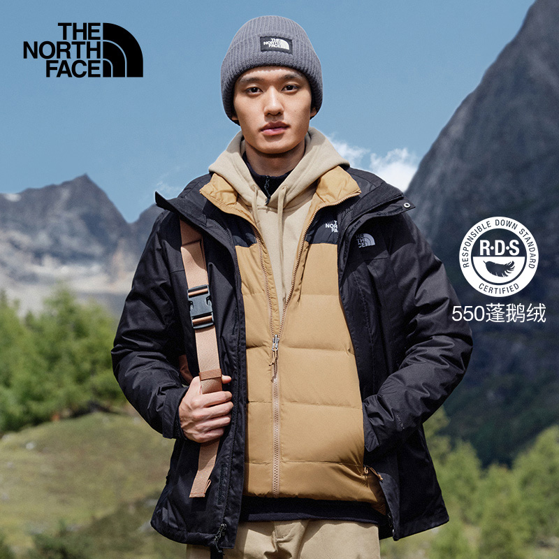 【经典款】TheNorthFace北面三合一外套男防水秋冬鹅绒填充|4U7L