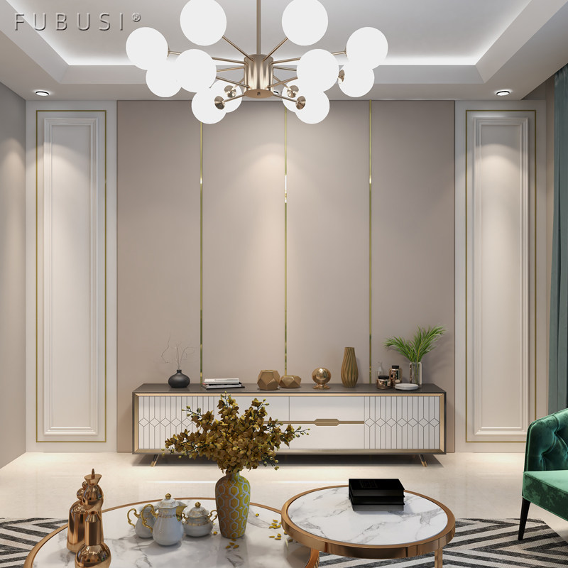 硬包背景墙电视实木护墙板轻奢简约现代客厅沙发背景墙软包