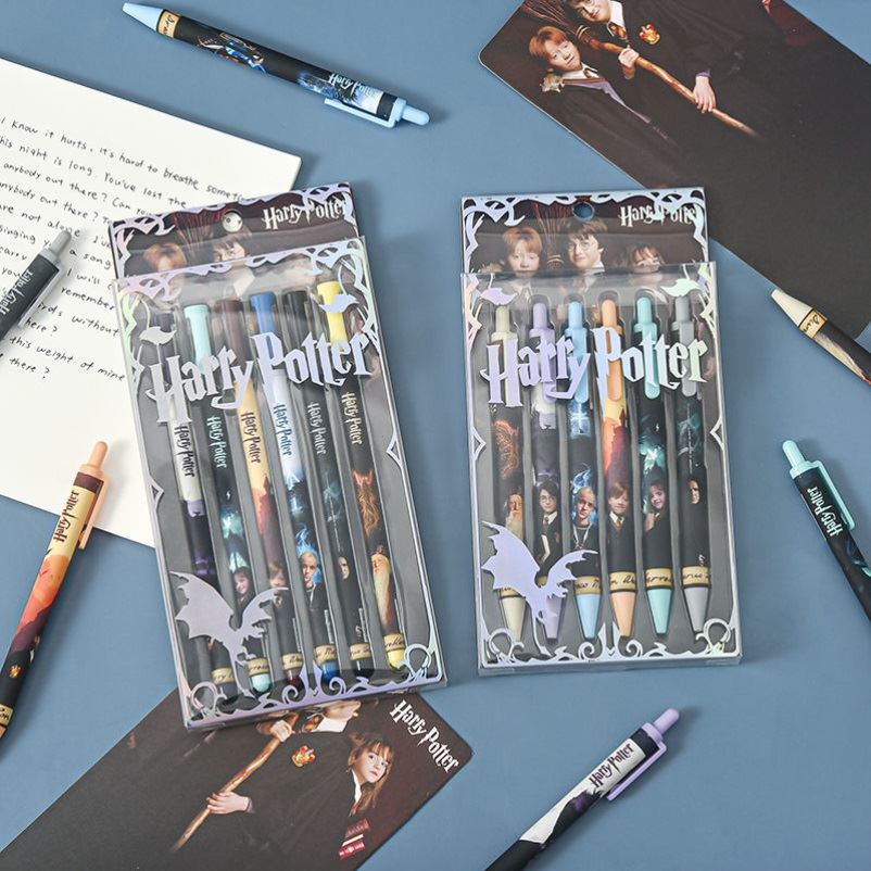 哈利波特盲盒笔中性笔按动黑色色笔考试用笔学生针管中性笔