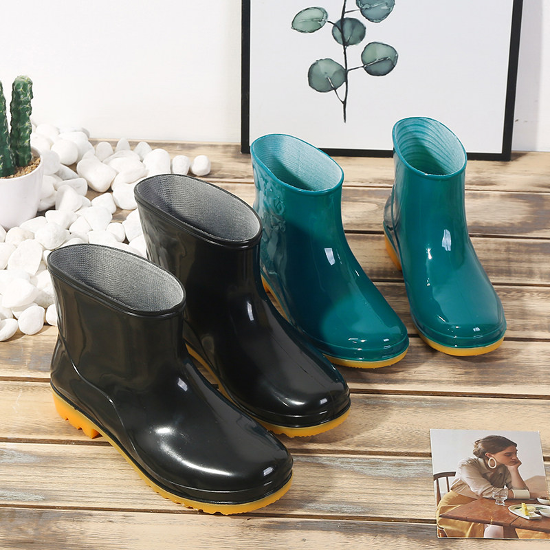 夏季雨鞋女士防水鞋女雨靴短筒时尚加绒保暖雨鞋