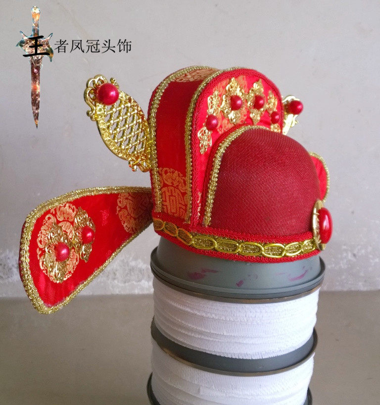 帽子古装汉服头饰结婚新郎婚庆影楼拍照唐装帽子