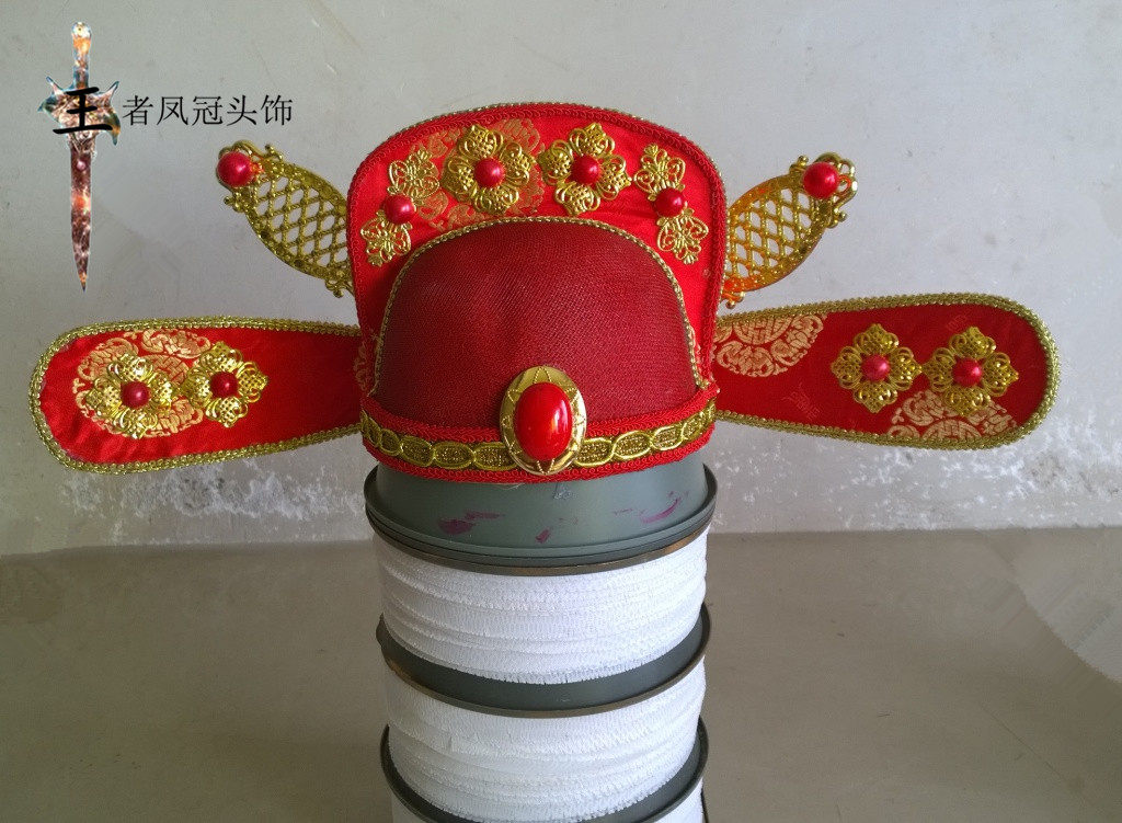 帽子古装汉服头饰结婚新郎婚庆影楼拍照唐装帽子