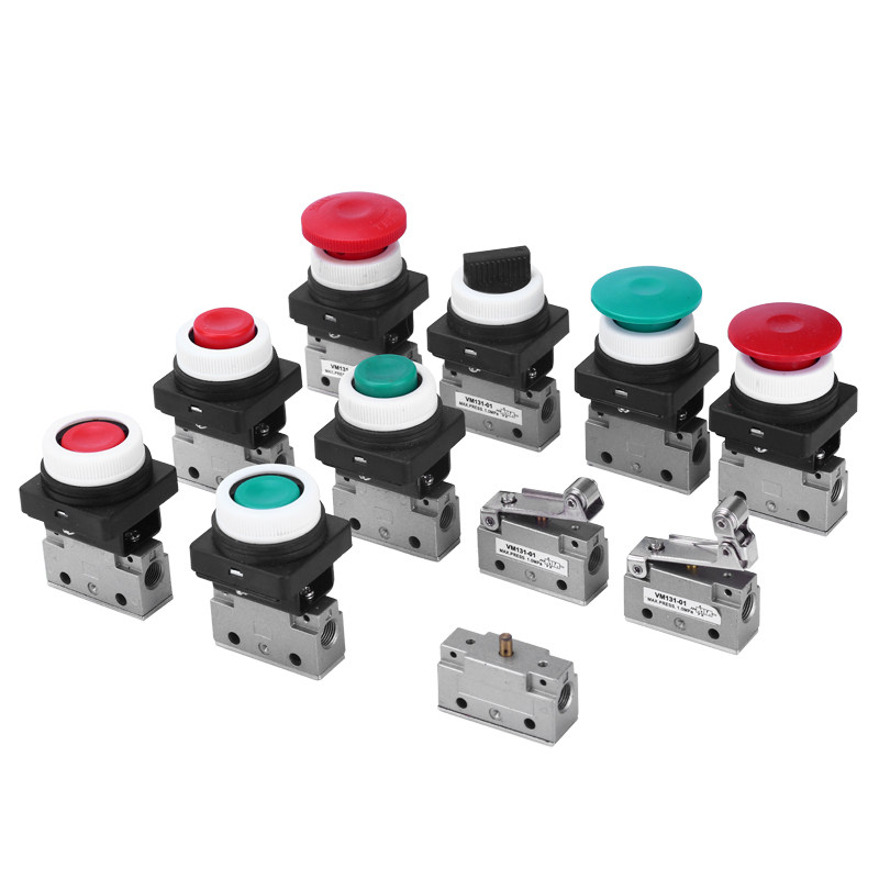 smcvm130二位三通手动按钮气动机械阀气路开关气动元件