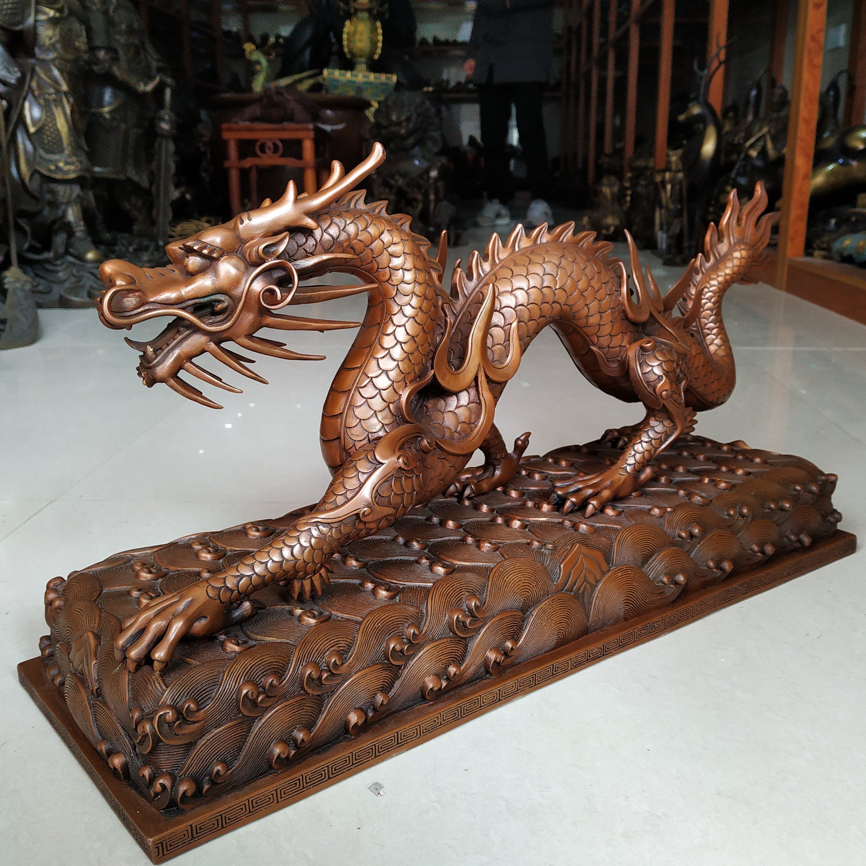 铜器紫铜龙摆件摆件青龙神龙腾龙摆设礼品品高摆件