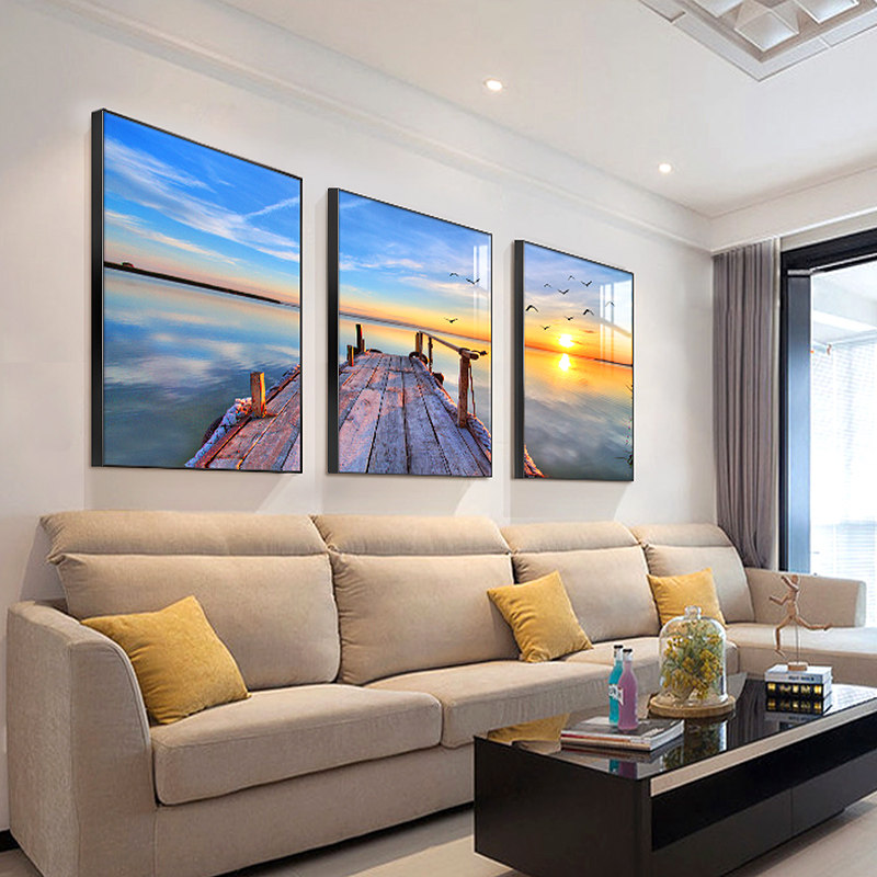 客厅装饰画地中海风格壁画沙发背景墙装饰画墙画客厅挂画 大气