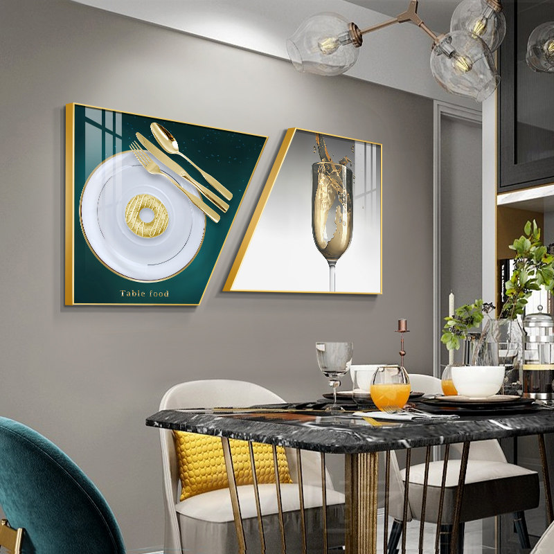 餐厅挂画饭厅装饰画现代简约高档吃饭墙壁装饰轻奢现代装饰画