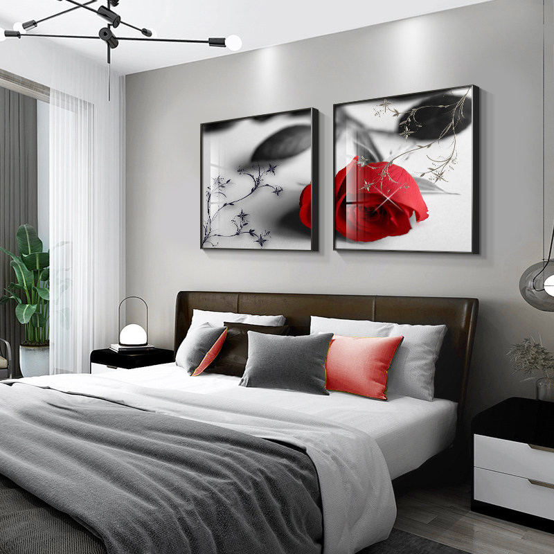 床头卧室装饰背景墙装饰画二联壁画挂画主卧背景现代装饰画