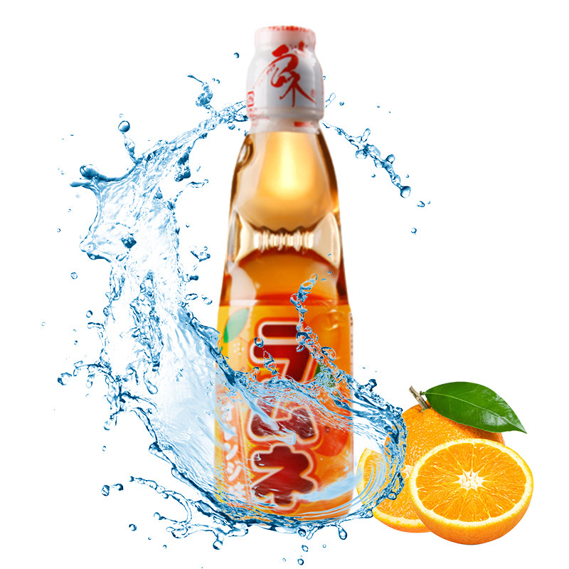 日本汽水原装进口弹珠哈达波子汽水水果味网红碳酸饮料200ml*7瓶