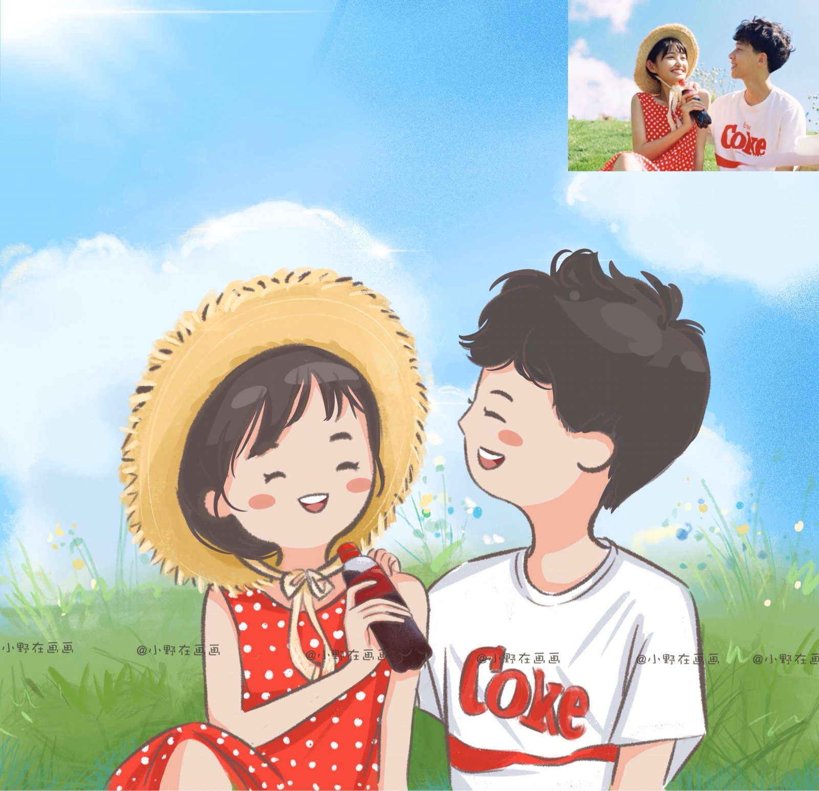 q版蜡笔风卡通手绘头像动漫画定制