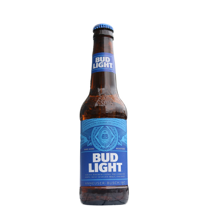 整箱英国进口蓝色清爽型百威旋盖淡啤酒bud light 300ml*24瓶轻啤