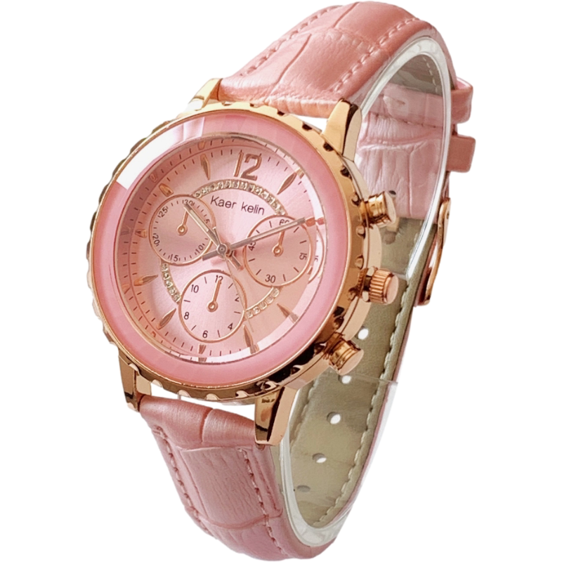 粉色时尚气质女表个性甜美可爱风潮潮流百搭国产腕表