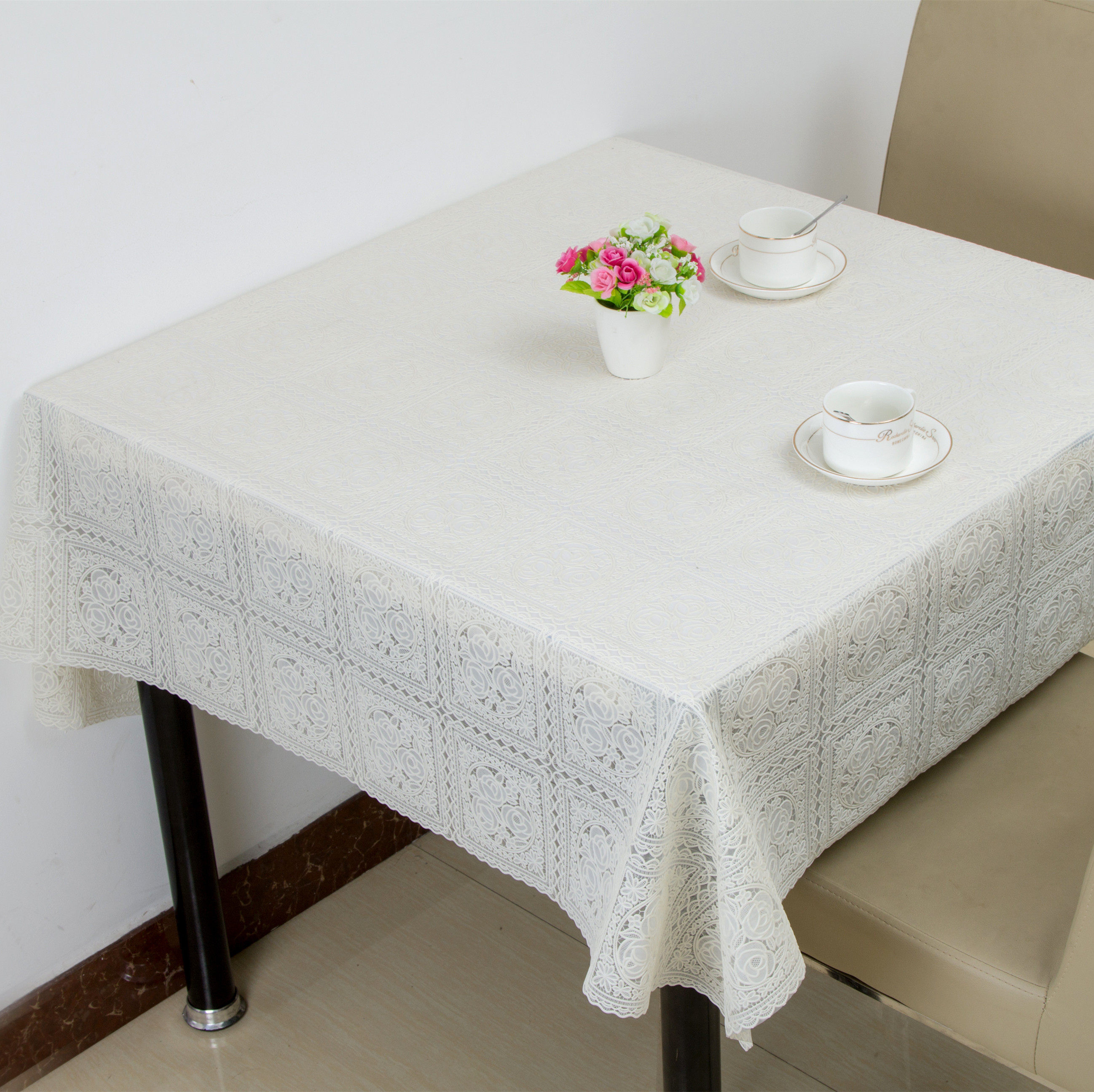 桌布唯美丽正方形八仙桌防水免洗防油餐方桌麻将盖布桌布